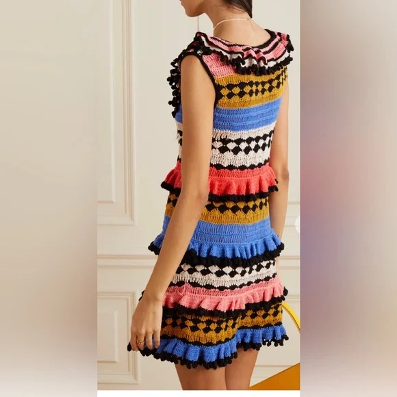 ZIMMERMANN Tiggy Frill crochet-knit cotton mini dress - Picture 3 of 12